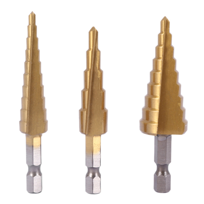 Step Drill Bit Set Titanium Hss Cobalt - A23T 6 Pcs HSS Titanium Step