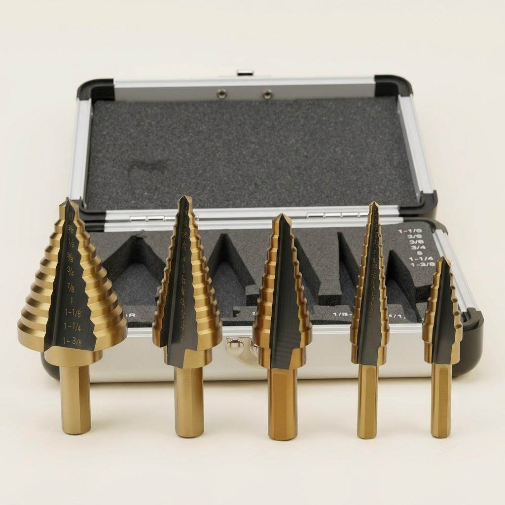 Step Drill Bit Set Titanium Hss Cobalt - Professional Multi Size Step Drill Bit