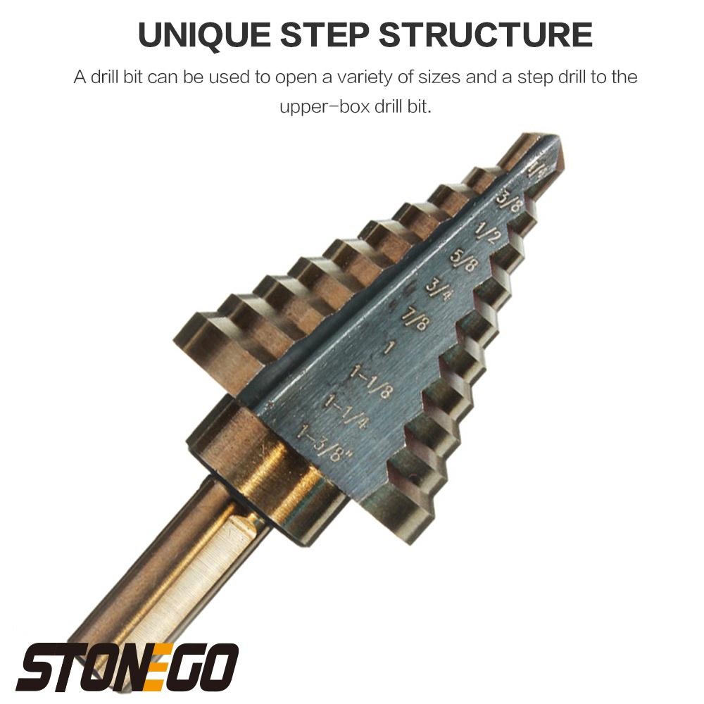 5Pcs Step Drill Bit Set HSS Co - Step Drill Bit Set Titanium Hss Cobalt ulasan dan harga