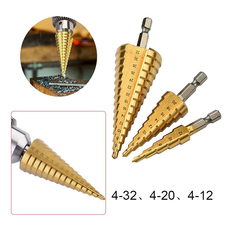 A23T HSS Step Drill Bit Set of - Step Drill Bit Set Titanium Hss Cobalt ulasan dan harga