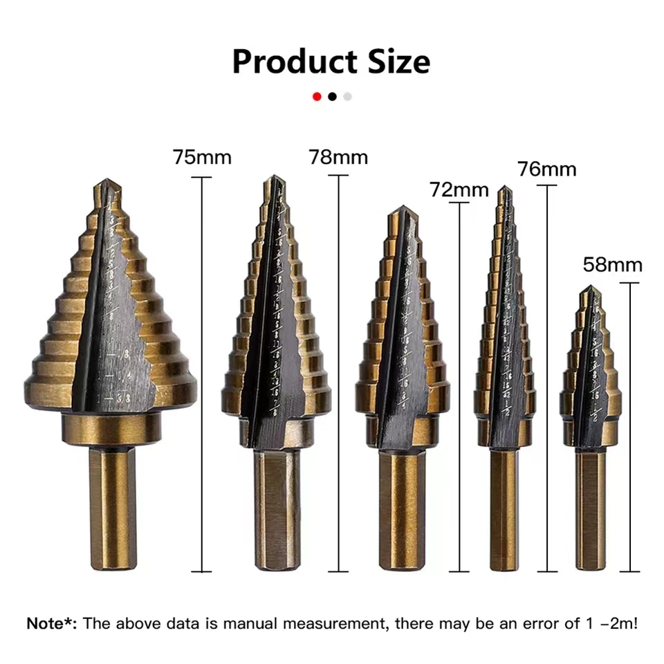Step Drill Bit Set 5pcs Hss 42 - Step Drill Bit Set Titanium Hss Cobalt ulasan dan harga