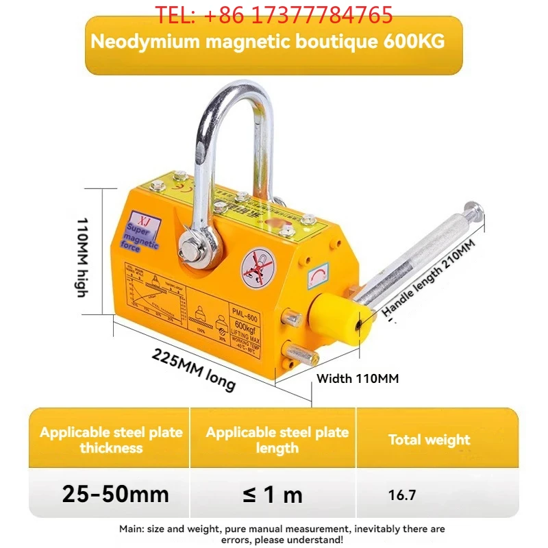 600 KG High-Quality Hoisting M - Magnetic Lifter Permanent Crane Hoist 600Kg ulasan dan harga
