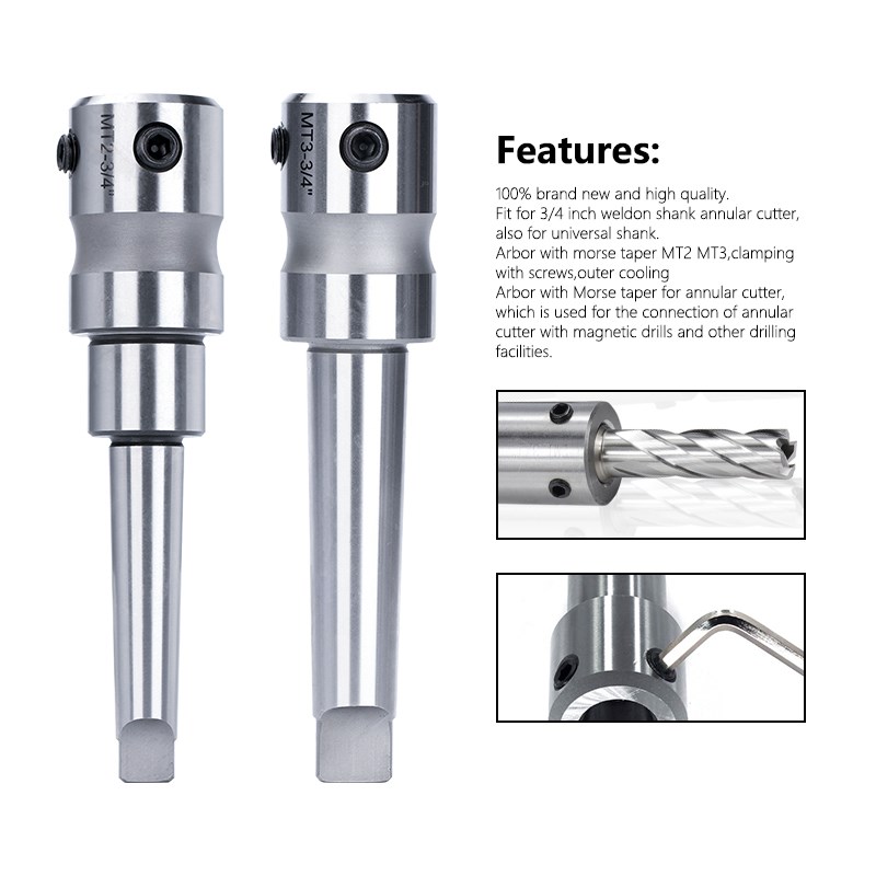 HAMPTON 3/4 Inch Morse Taper A - Annular Cutter Arbor Morse Taper Mt2 Mt3 ulasan dan harga
