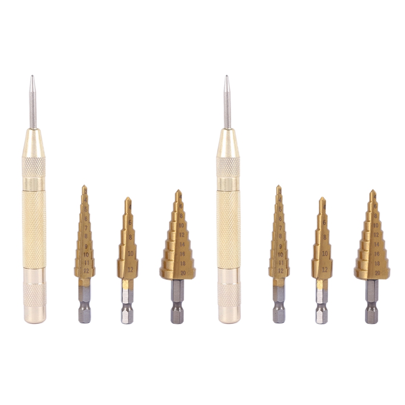 A23T 6 Pcs HSS Titanium Step D - Step Drill Bit Set Titanium Hss Cobalt ulasan dan harga