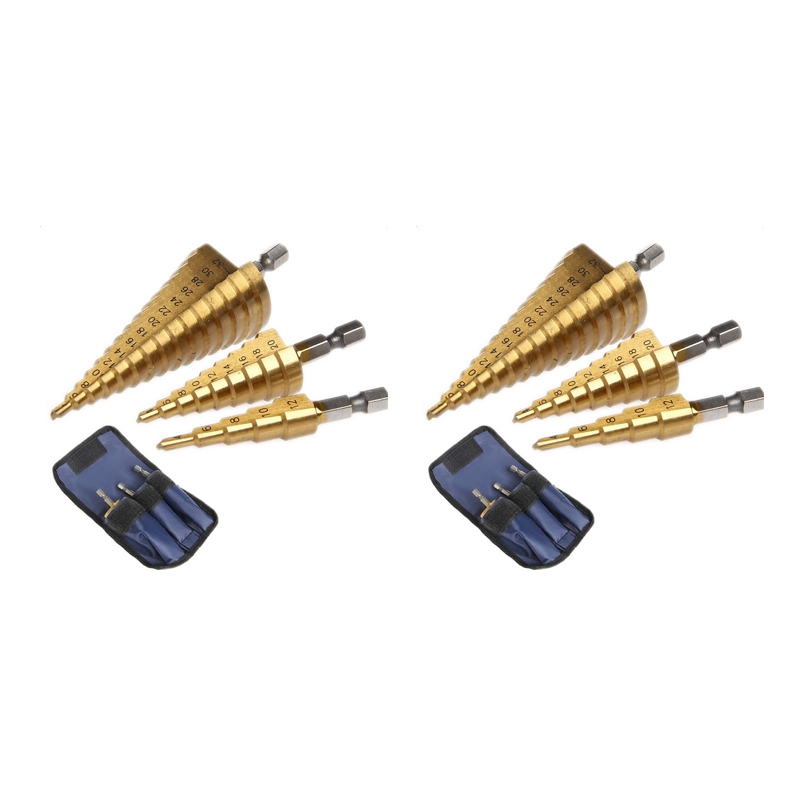 A23T 6Pc HSS Step Cone Taper D - Step Drill Bit Set Titanium Hss Cobalt ulasan dan harga