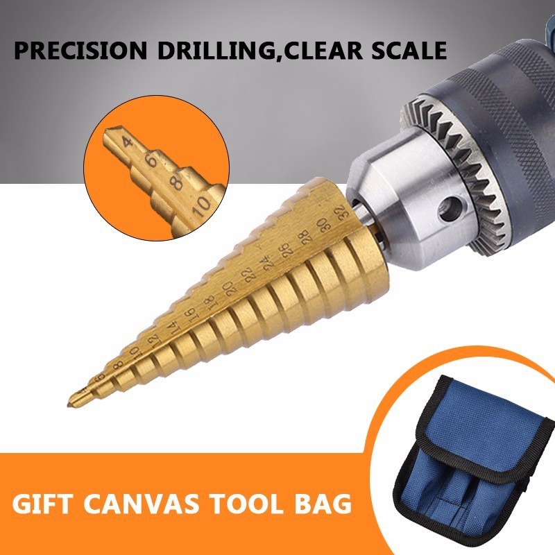 A23T 6Pc HSS Step Cone Taper D - Step Drill Bit Set Titanium Hss Cobalt ulasan dan harga