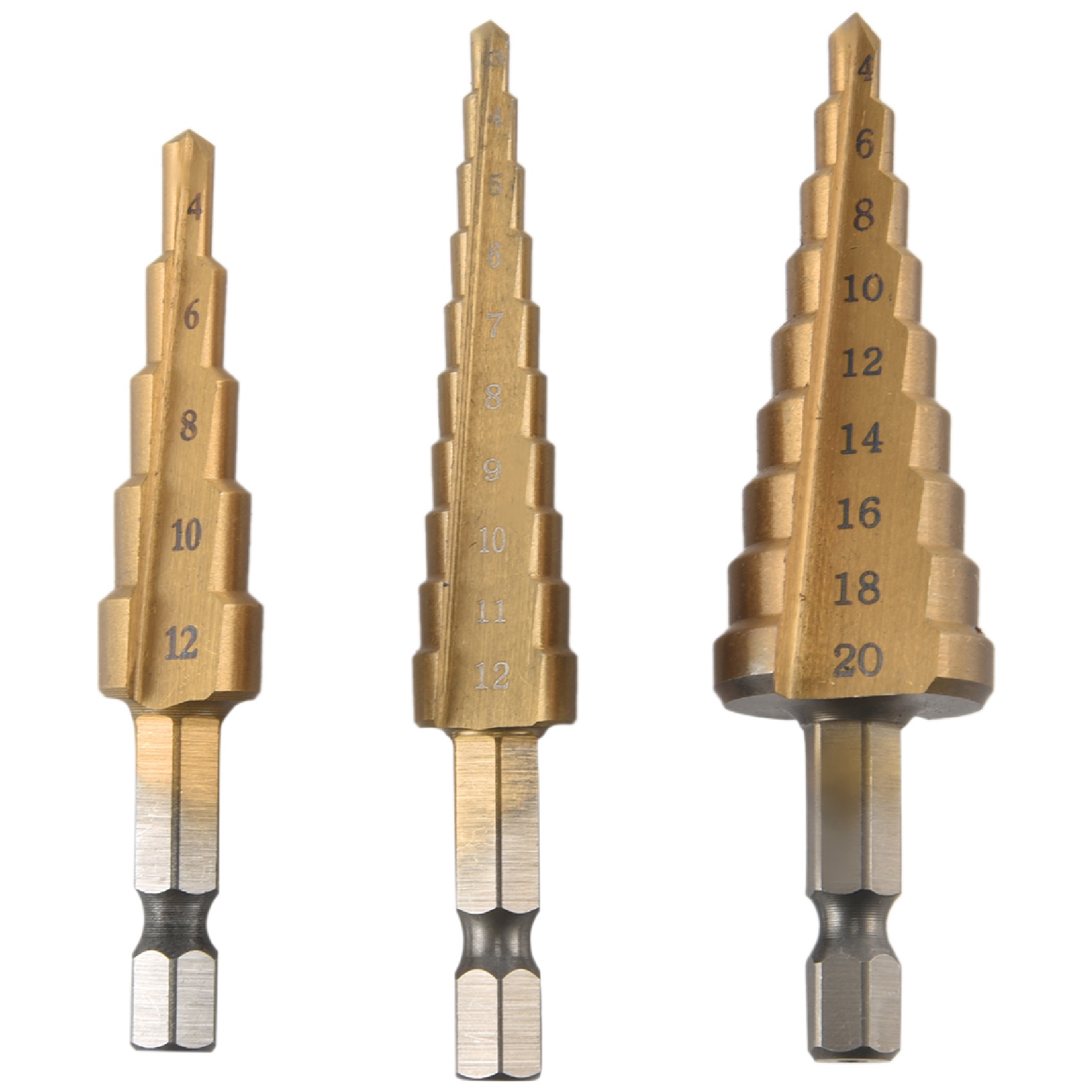 A23T 3Pc HSS Step Cone Taper D - Step Drill Bit Set Titanium Hss Cobalt ulasan dan harga