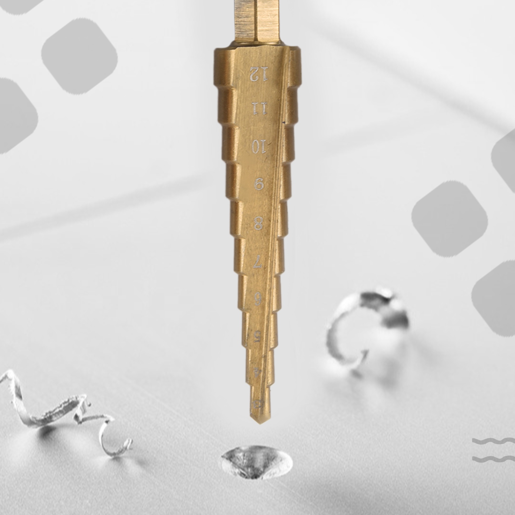 A23T 3Pc HSS Step Cone Taper D - Step Drill Bit Set Titanium Hss Cobalt ulasan dan harga