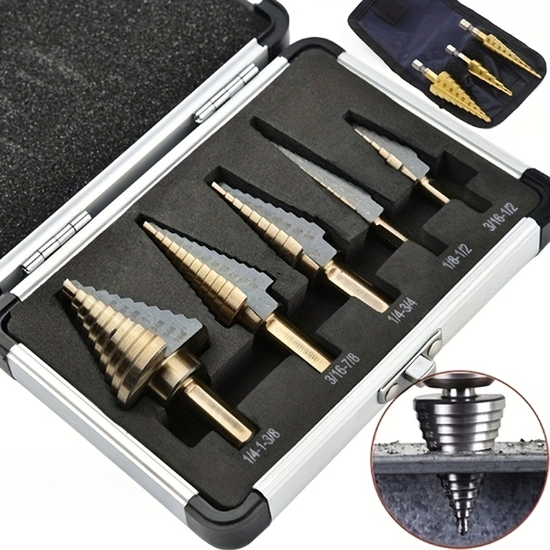 3pcs HSS Cobalt Step Drill Bit - Step Drill Bit Set Titanium Hss Cobalt ulasan dan harga