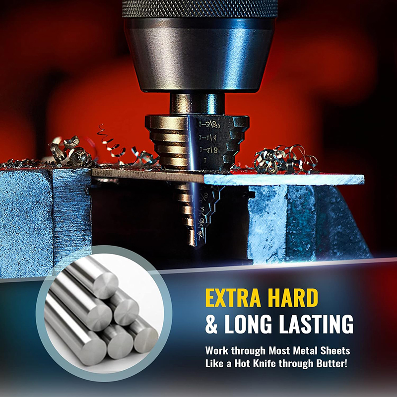 5pcs Step Drill Bit Set Hss Co - Step Drill Bit Set Titanium Hss Cobalt ulasan dan harga