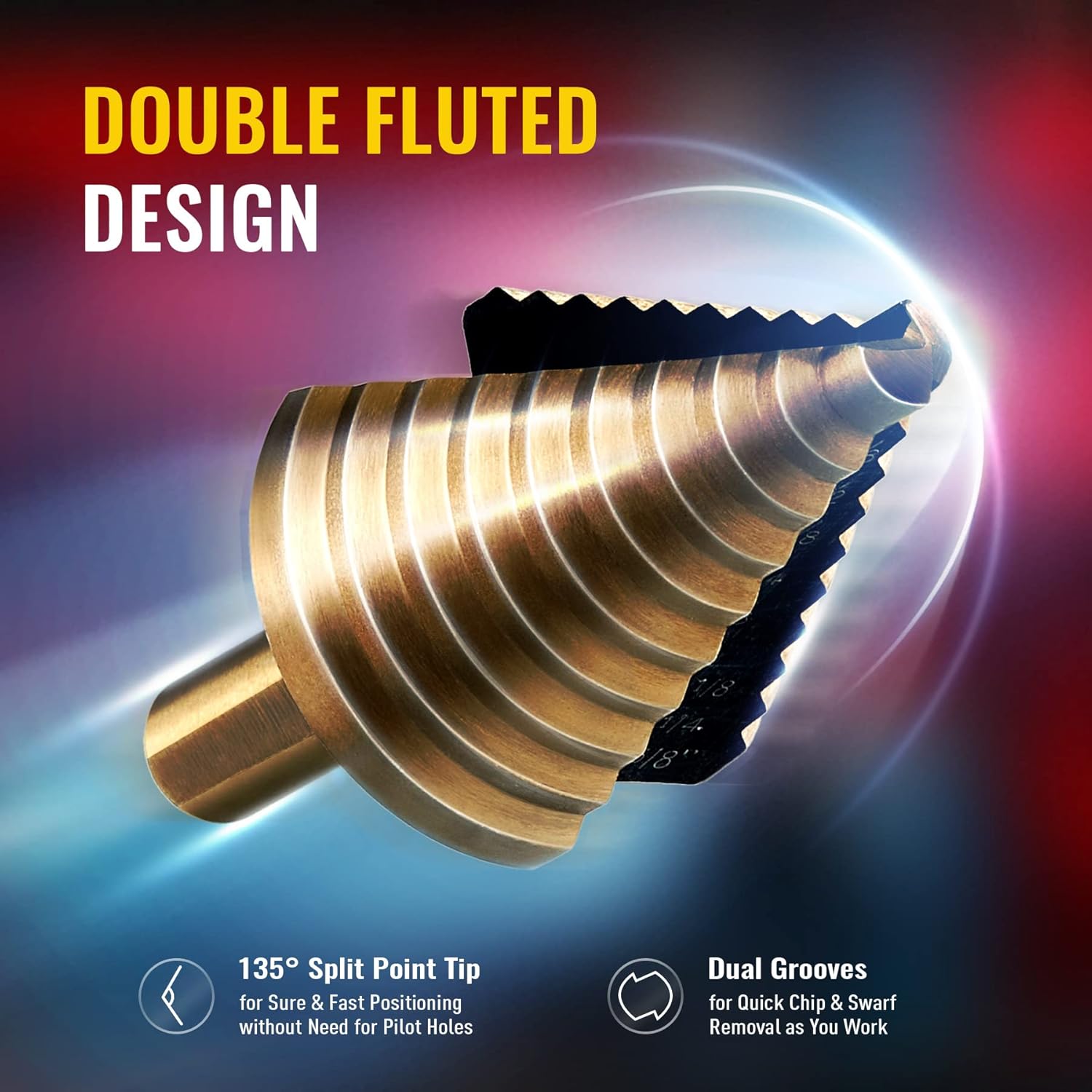 5pcs Step Drill Bit Set Hss Co - Step Drill Bit Set Titanium Hss Cobalt ulasan dan harga